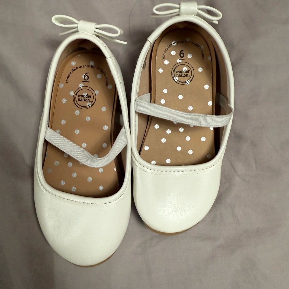 Wonder Nation White Dress Shoes Classic Oxford Style